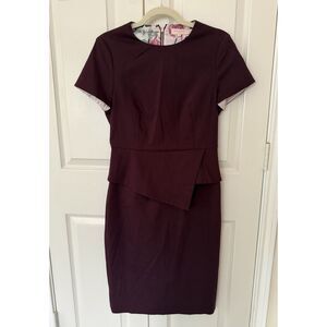 Ted Baker Elynah Peplum Sheath Dress size 2